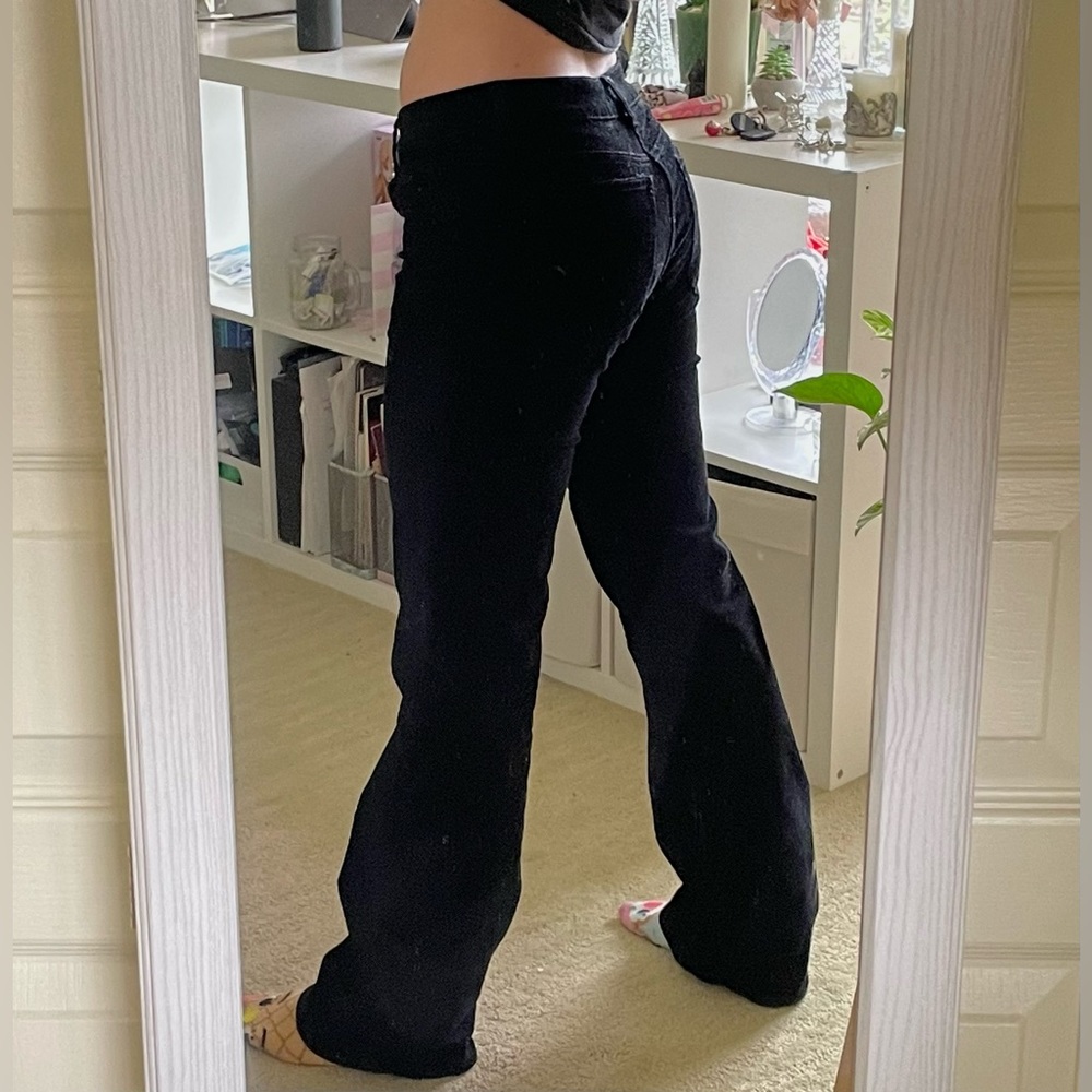 Corduroy Low Waist Black Flared Pants H&M Y2K